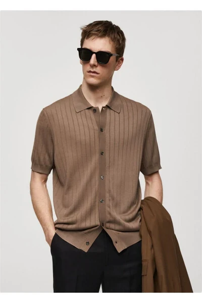 Трикотажная рубашка-поло с пуговицами - MANGO MAN