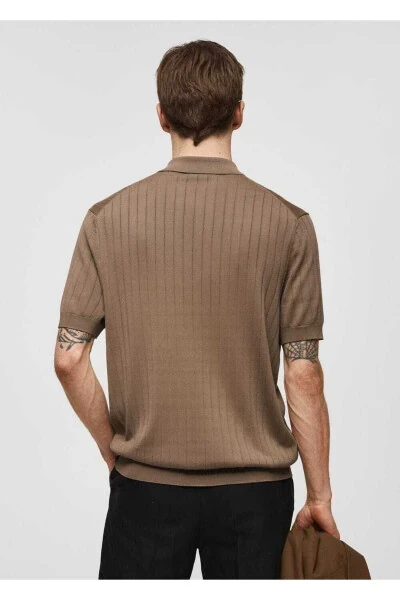 Трикотажная рубашка-поло с пуговицами - 4