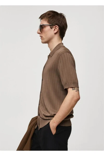 Трикотажная рубашка-поло с пуговицами - 5