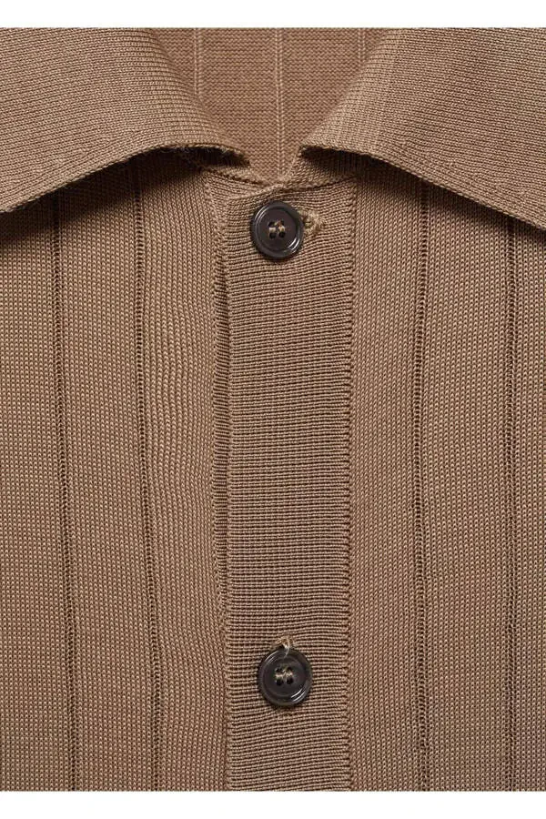 Трикотажная рубашка-поло с пуговицами - 7