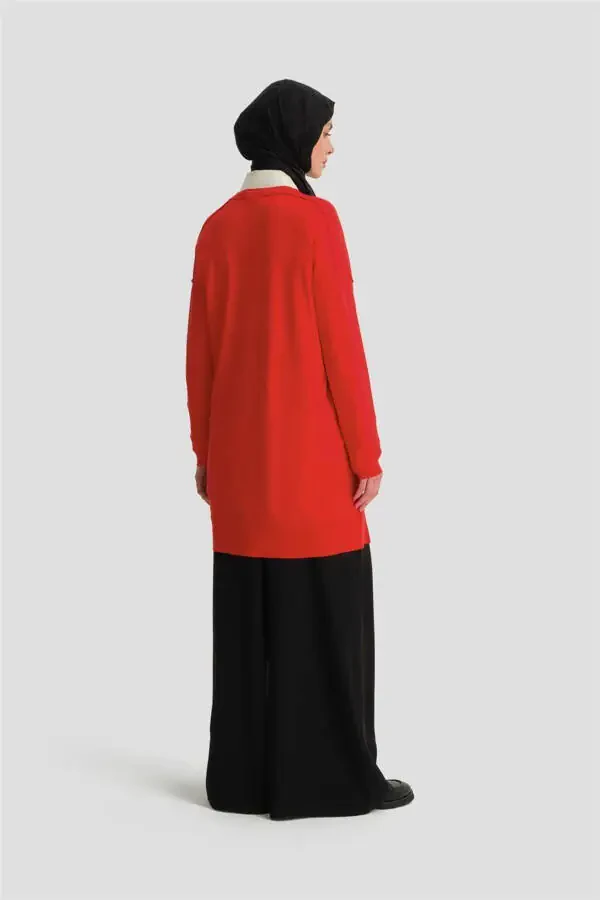 Трикотажная туника 24kd2002 красная - 5