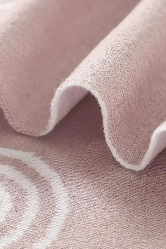 Трикотажное вязаное детское одеяло для девочки и мальчика 85см X85см Rainbow Розовый-Розовый Rainbow - 3