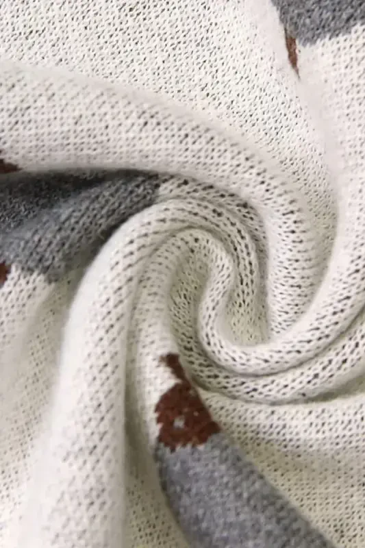 Трикотажное вязаное детское одеяло для девочки и мальчика 85см X85см Yeni Koyuncuklar Açık Gri-Gri2 - 3