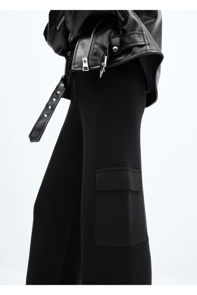 Трикотажные брюки с карманами карго - 6