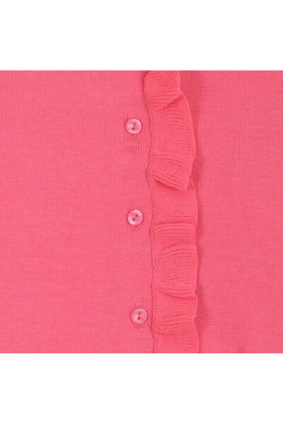 Трикотажный кардиган с оборками для девочек, 6-24 месяцев (фуксия) - 2