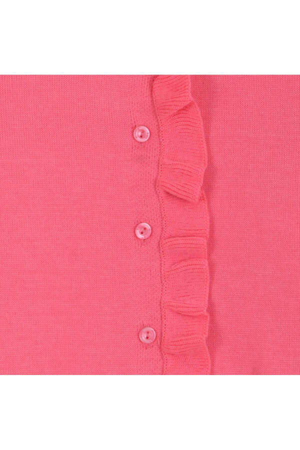 Трикотажный кардиган с оборками для девочек, 6-24 месяцев (фуксия) - 2
