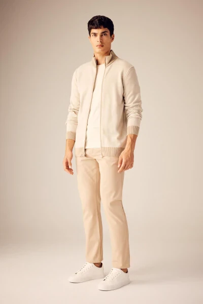 Трикотажный кардиган с полуводолазкой стандартной посадки - DEFACTO (1)