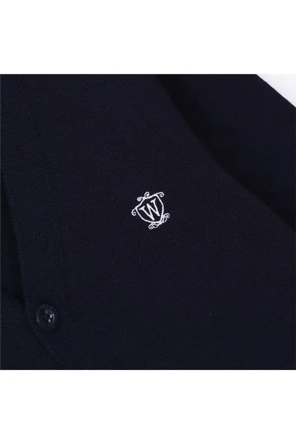 Трикотажный кардиган с V-образным вырезом для мальчиков - 13009 - Темно-синий - 4