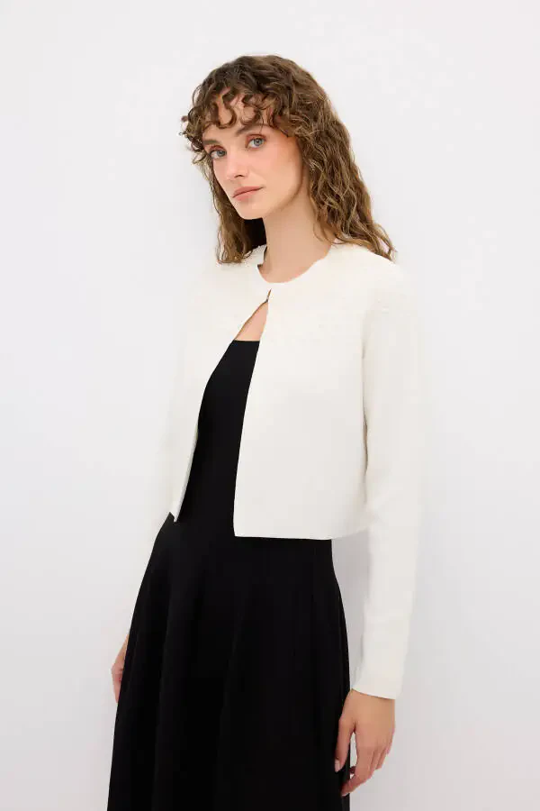 Трикотажный кардиган с вышивкой-019 - 1