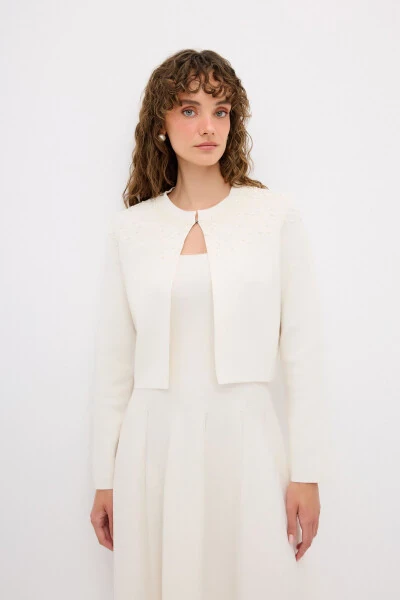 Трикотажный кардиган с вышивкой-019 - 3