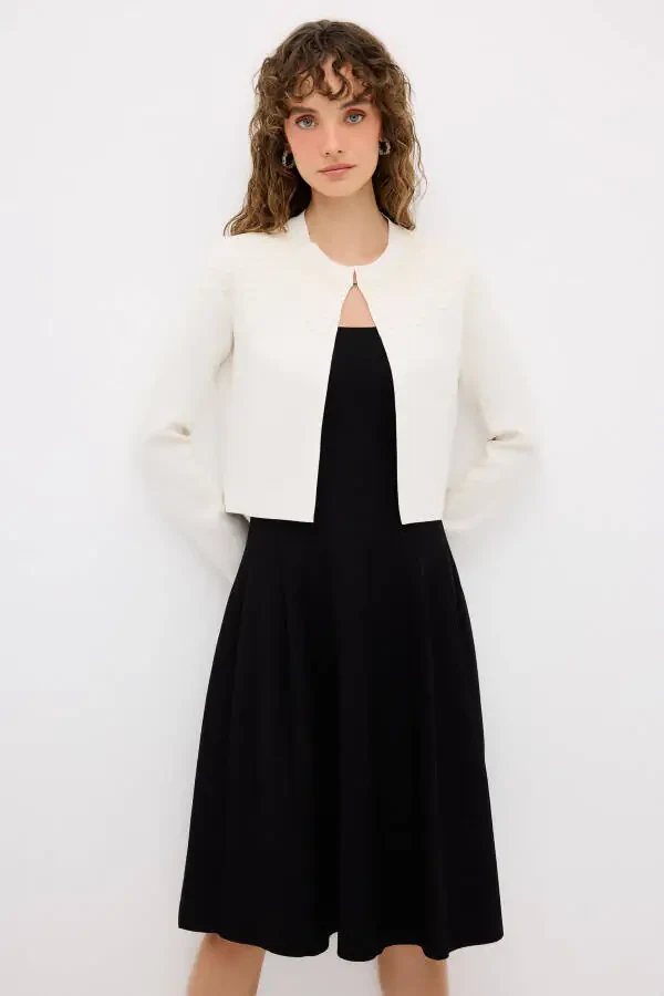 Трикотажный кардиган с вышивкой-019 - 5