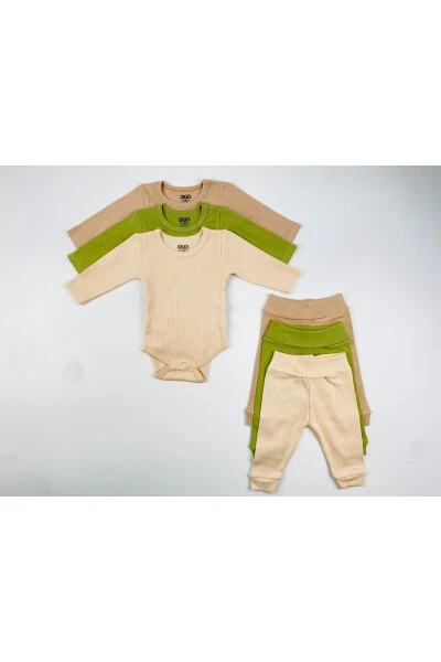 Трикотажный комплект из хлопка с отчетом, базовый, из 3 предметов - EFU BABY