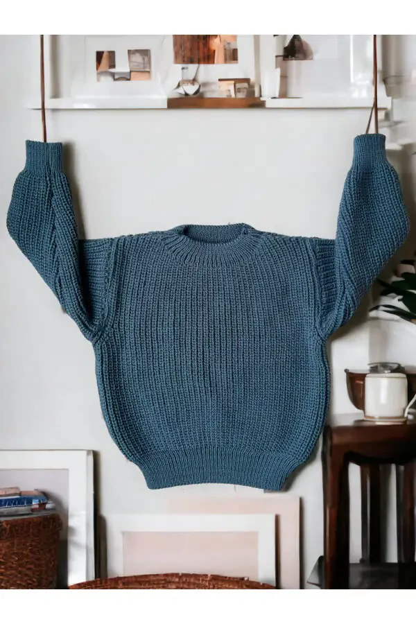 Трикотажный свитер эластичный детский Селаник велосипедный воротник 1-5 лет - 5