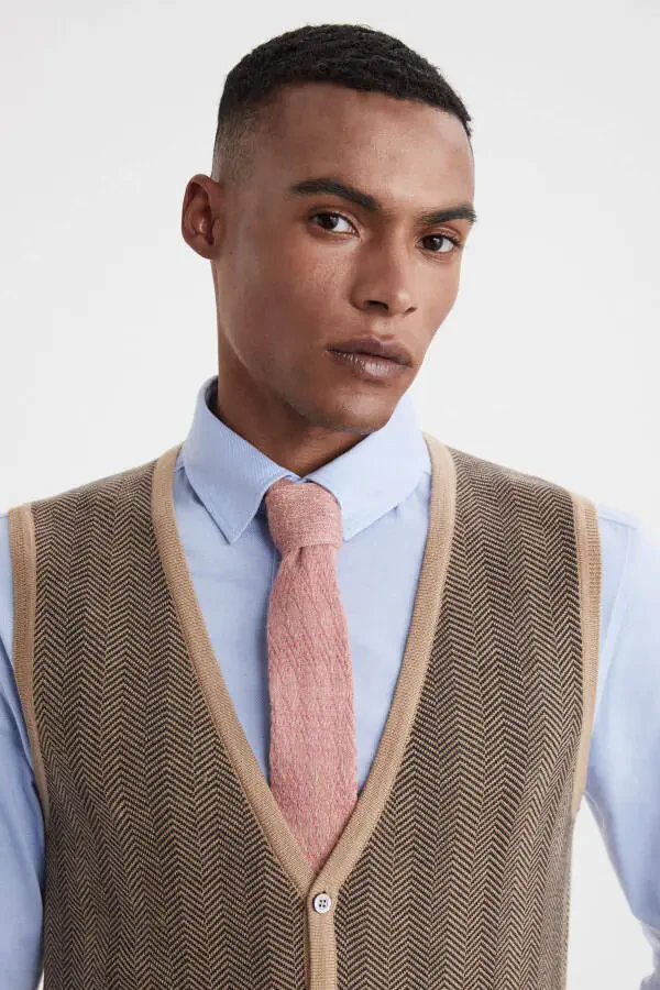 Трикотажный жилет из верблюжьей шерсти мерино с полосками - 2