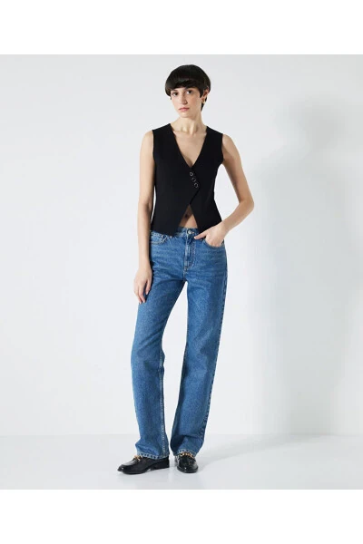 Трикотажный жилет с металлической фурнитурой - 4