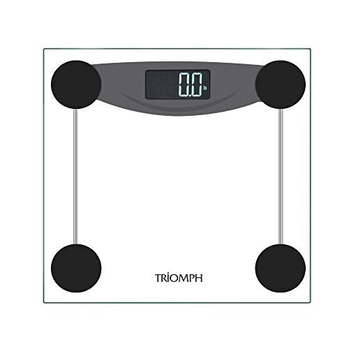 Triomph Smart Digital Body Weight Bathroom Scale with Step-On Technology, LCD Backlit Display, 400 lbs Capacity and Accurate Weight Measurements, Black (Digital Scale New) - 1