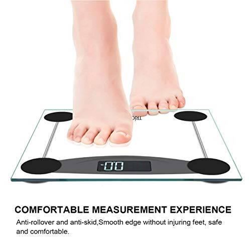 Triomph Smart Digital Body Weight Bathroom Scale with Step-On Technology, LCD Backlit Display, 400 lbs Capacity and Accurate Weight Measurements, Black (Digital Scale New) - 7