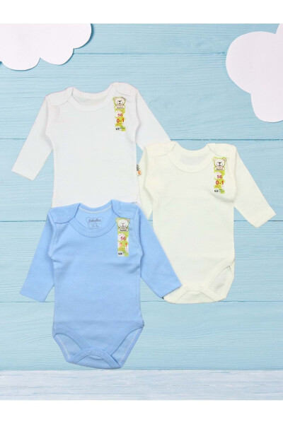 Triple Long Sleeve Baby Bodysuit Snap Crotch Onesie 1 - GÜLTEKIN BEBE