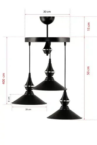 Triple Pearl Pendant Chandelier Japanese Hat - DEDE (1)