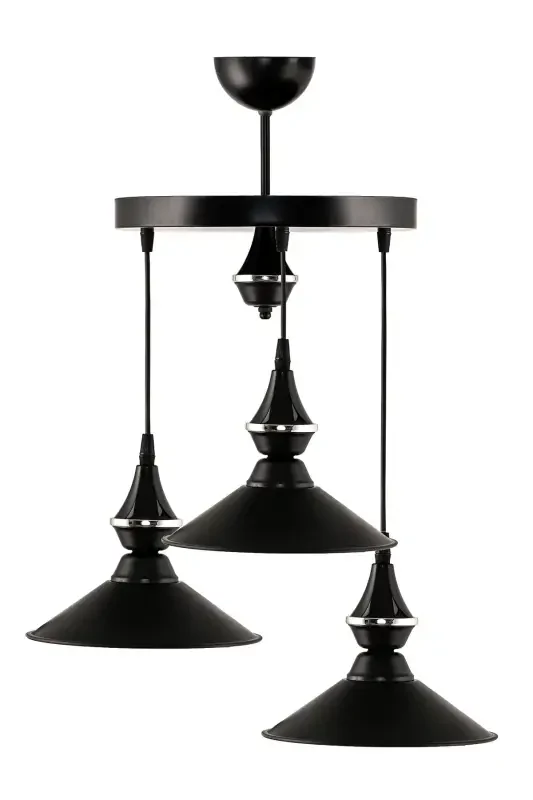 Triple Pearl Pendant Chandelier Japanese Hat - 4