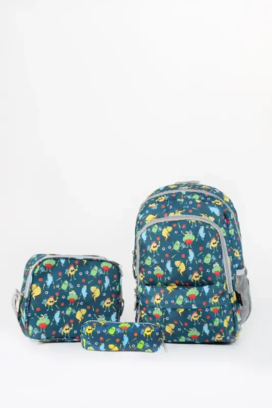 Triple School Bag Set (333)-Patterned2 - 1