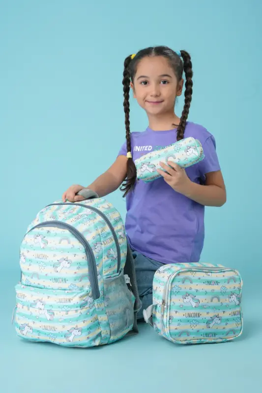 Triple School Bag Set Plcan2079 322 Unicorn Green-Unicorn Green - 1