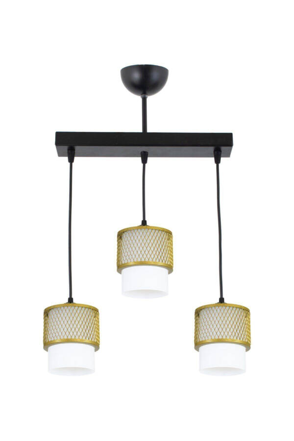 Triple White Glass Cage Model Modern Pendant Chandelier - 1