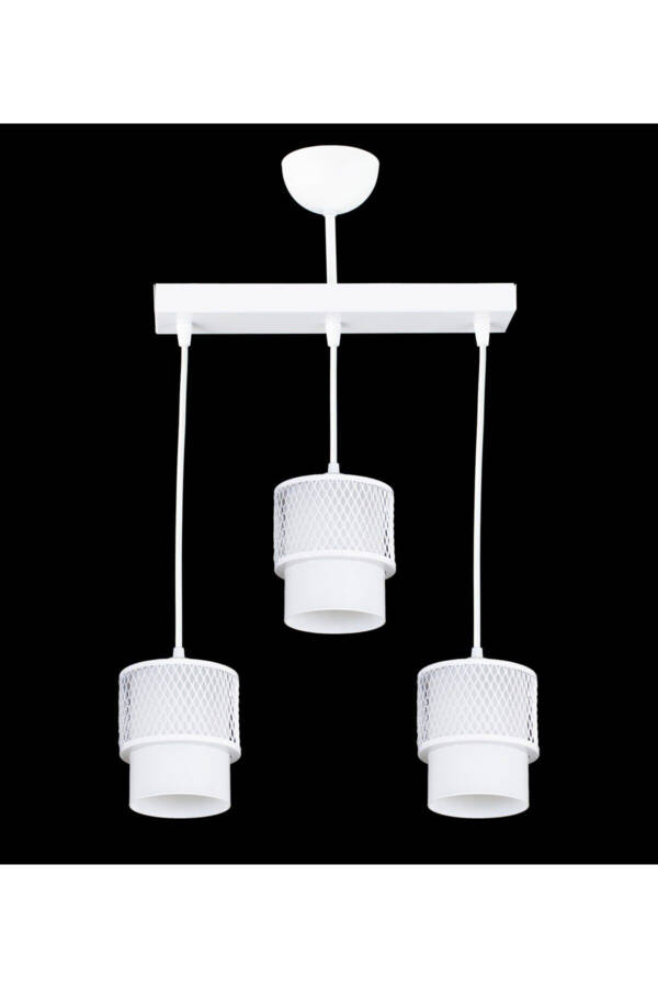 Triple White Glass Cage Model Modern Pendant Light - 1