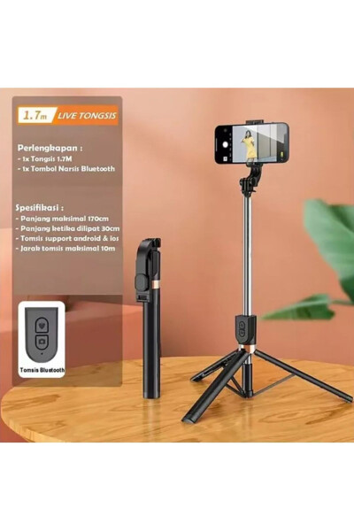 Tripod / Selfie Çubuğu K9 Bluetooth Uzaktan Kumandalı Yüksekliği Ayarlanabilir Portatif Taşınabilir - 6