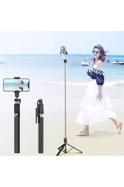 Tripod / Selfie Stick K9 Bluetooth masofadan boshqarish bilan balandligi sozlanadigan portativ - 1