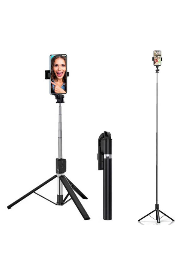 Tripod / Selfie Stick K9 Bluetooth masofadan boshqarish bilan balandligi sozlanadigan portativ - 3