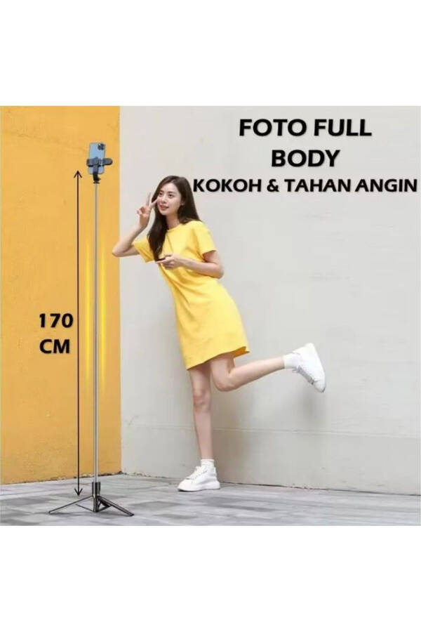 Tripod / Selfie Stick K9 Bluetooth masofadan boshqarish bilan balandligi sozlanadigan portativ - 4