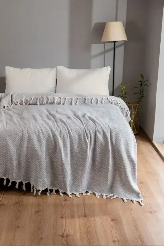 Tripolis Juft Kishilik Yotoq O'rtasi va Pike Sepi-ochiq kulrang - HOME MOD STORE