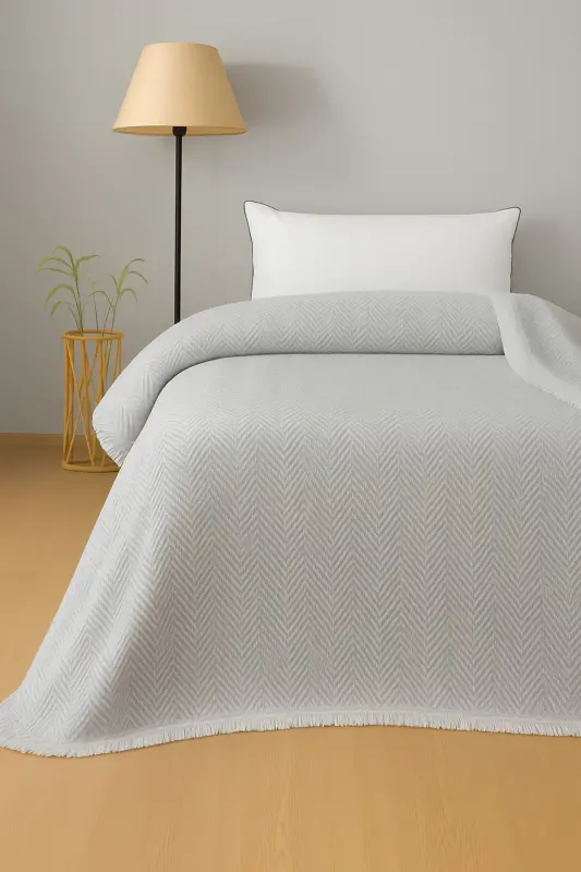 Tripolis Single Pique and Bedspread 170x210cm-gray - 1