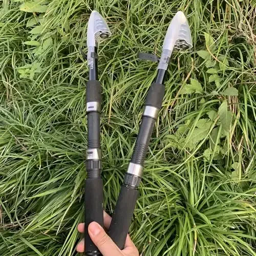 Tripquips Baliqchilik Kombinati, 6.9 fut 2 dona Teleskopik Ulovchi Set, Yig'iladigan Uglerod Tolasi Ulovchilari, 2 dona Spinniing Makarasi Seti tashish sumkasi bilan Chuchuk Suv Baliqchilik Ulovchisi va Makara Kombinati Kitlari - 3