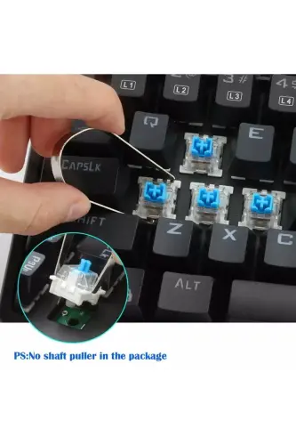 Trol Blue Switch Mini Rgb Oyun Klavyesi Gaming Mekanik 62 Tuşlu 18 Rgb Led Usb Tip-c Kablosu Beyaz - Beyaz - 9