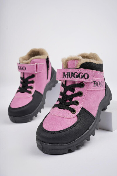 TRUDY Kids Boots, designed for warmth in cold weather. Velcro and lace-up. - 1