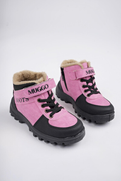 TRUDY Kids Boots, designed for warmth in cold weather. Velcro and lace-up. - 2