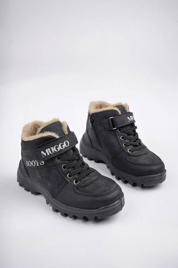 TRUDY, warm and comfortable winter boots for kids with Velcro and laces. - 2