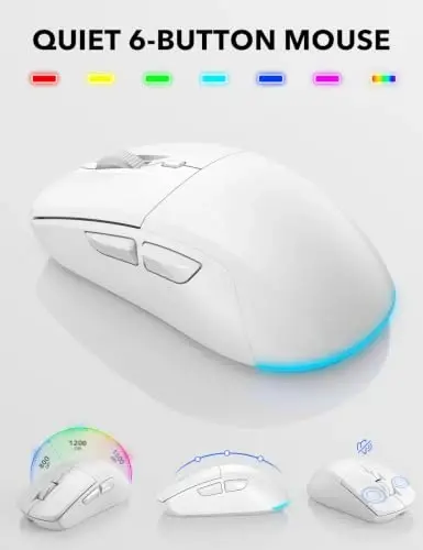 Trueque Wireless Keyboard and Mouse Combo, 4000mAh Battery, Wrist Rest | Rechargeable, 15 Backlit Effects, Full Size, Phone Holder, Quiet Typing, 2.4GHz Wireless, USB-A & C Connectivity for Windows - 5