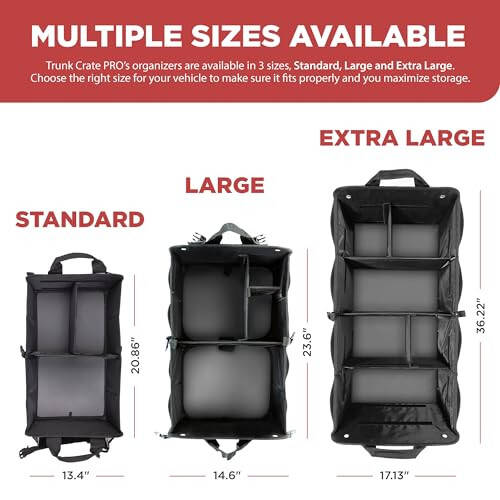 TRUNKCRATEPRO Trunk Organizer For Car, Suv, Truck | Premium Adjustable Multi Compartments Collapsible Car Trunk Organizer With Securing Straps & Non-Slip Bottom (Large Size, Grey) - 4