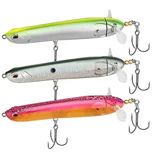 TRUSCEND PoPobait with BKK Hooks, Top Water Plopper Fishing Lures for Bass Walleye Pike Catfish Musky Perch, Floating Lure for Freshwater or Saltwater, Amazing Teasers Fishing Gifts for Family Fishing - TRUSCEND