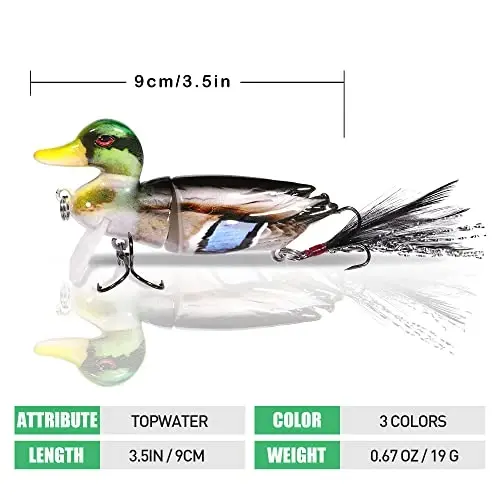 TRUSCEND Chuchuk va Sho'r suvlar uchun baliq tutish yemlari, Bass Forel Crappie Walleye Pike uchun jonli suzuvchi baliqlar, sekin cho'kkan Bass baliq tutish yemi, Erkaklar uchun zarur baliq tutish sovg'alari, Oilaviy baliq tutish uskunalari tiqinlari - 4