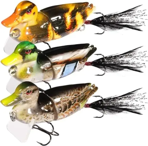 TRUSCEND Chuchuk va Sho'r suvlar uchun baliq tutish yemlari, Bass Forel Crappie Walleye Pike uchun jonli suzuvchi baliqlar, sekin cho'kkan Bass baliq tutish yemi, Erkaklar uchun zarur baliq tutish sovg'alari, Oilaviy baliq tutish uskunalari tiqinlari - 5