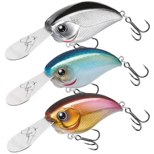 TRUSCEND Easy Catch Crankbait with BKK Hooks, Shallow or Deep Diving Crank Bait Fishing Lures for Bass Pike Walleye, Unipue Wobble Design for More Bites, Vibe Lipless Crankbaits Freshwater Saltwater - 1