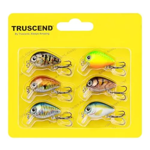 TRUSCEND Easy Catch Crankbait with BKK Hooks, Shallow or Deep Diving Crank Bait Fishing Lures for Bass Pike Walleye, Unipue Wobble Design for More Bites, Vibe Lipless Crankbaits Freshwater Saltwater 