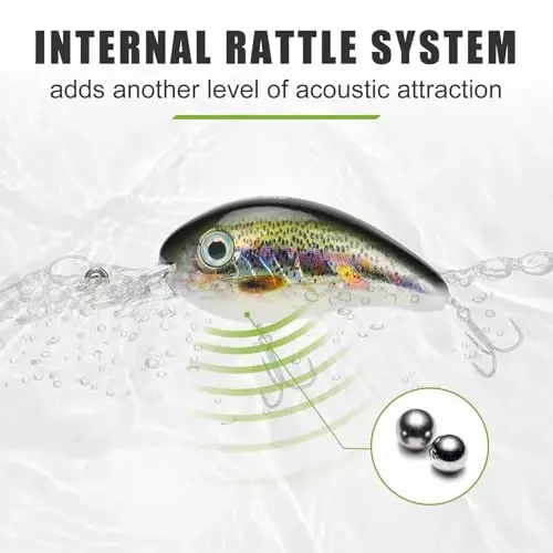 TRUSCEND Easy Catch Crankbait with BKK Hooks, Shallow or Deep Diving Crank Bait Fishing Lures for Bass Pike Walleye, Unipue Wobble Design for More Bites, Vibe Lipless Crankbaits Freshwater Saltwater - 3