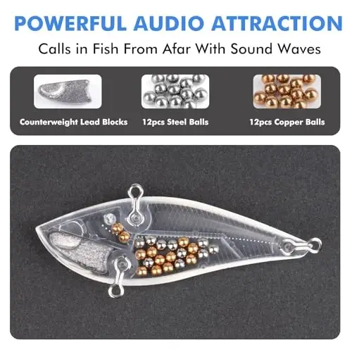 TRUSCEND Easy Catch Crankbait with BKK Hooks, Shallow or Deep Diving Crank Bait Fishing Lures for Bass Pike Walleye, Unipue Wobble Design for More Bites, Vibe Lipless Crankbaits Freshwater Saltwater - 3