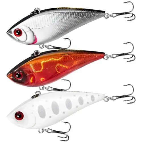 TRUSCEND Easy Catch Crankbait with BKK Hooks, Shallow or Deep Diving Crank Bait Fishing Lures for Bass Pike Walleye, Unipue Wobble Design for More Bites, Vibe Lipless Crankbaits Freshwater Saltwater 