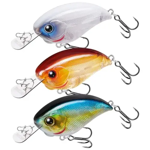 TRUSCEND Easy Catch Crankbait with BKK Hooks, Shallow or Deep Diving Crank Bait Fishing Lures for Bass Pike Walleye, Unipue Wobble Design for More Bites, Vibe Lipless Crankbaits Freshwater Saltwater 